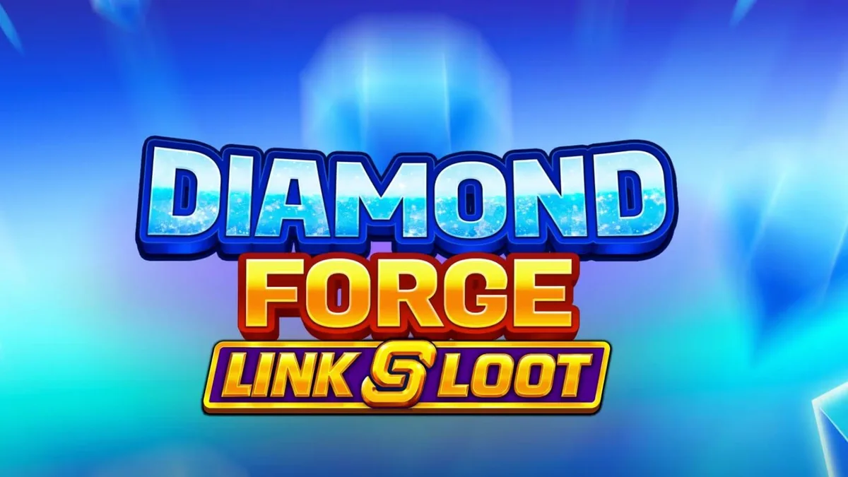 Tampilan visual slot Diamond Forge Link & Loot dengan simbol buah dan berlian yang berkilau.